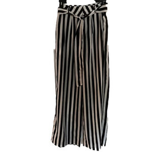 Boston Proper Back and White Striped Flowy Pants